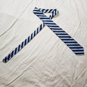 Mens Necktie - Black and Blue Stripes